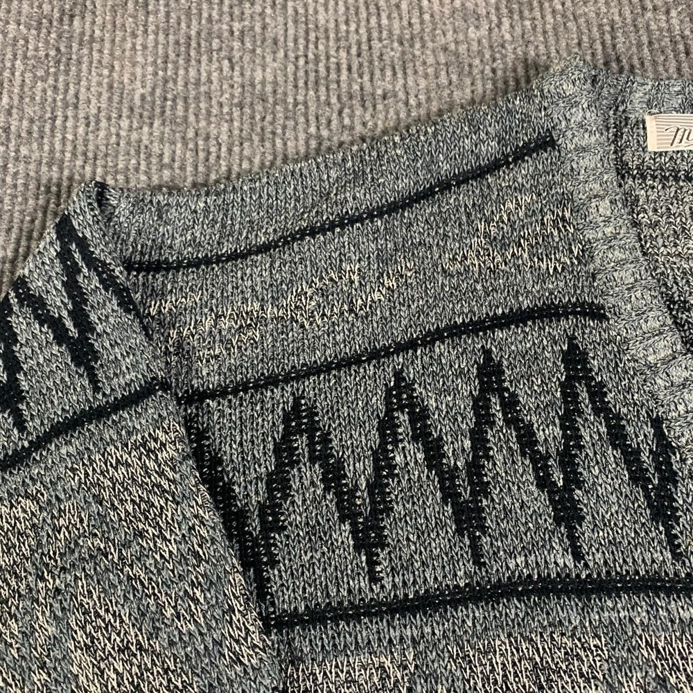 VTG Method Sweater Mens L Gray Cardigan Oversized Baggy Short Retro 90s 3D Knit - Picture 5 of 10